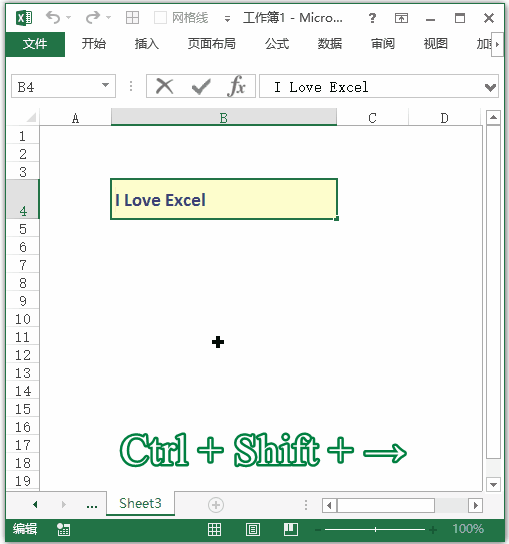 Excel 常用快捷键大全：单元格内向右或向左选择一个词