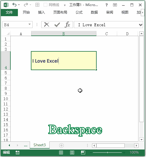 Excel 常用快捷键大全：删除光标左侧一个字符